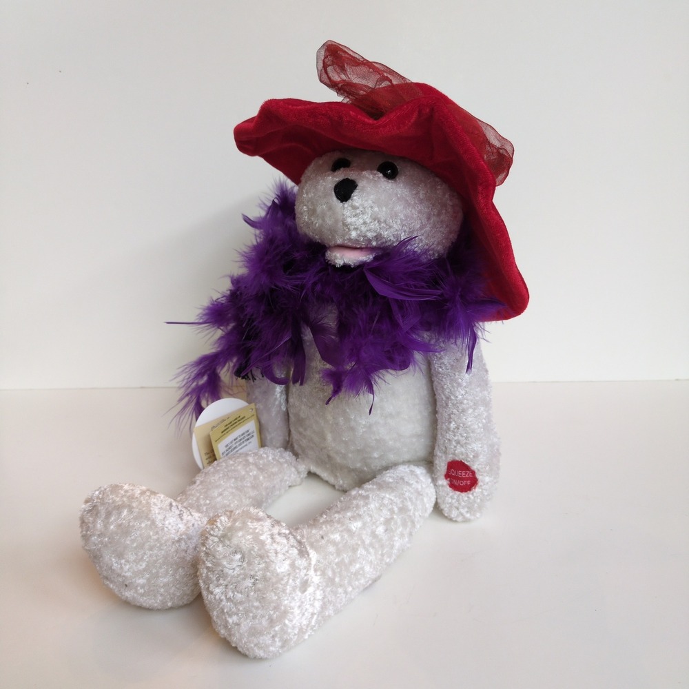 Chantilly Lane Musical Singing Bear Red Hat Society "Girls Just Wanna Have Fun"